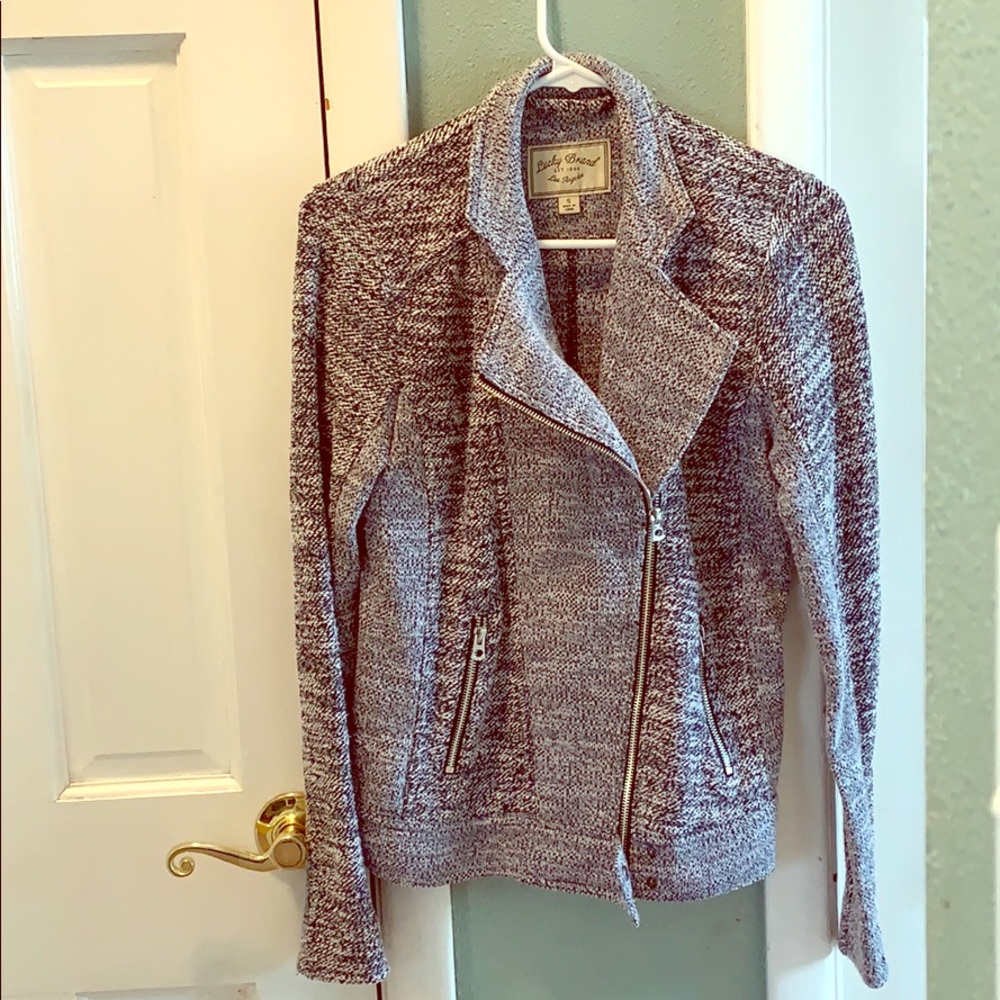 Lucky Brand Moto Sweater Jacket